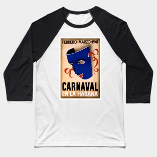 Carnival in Havana, 1941. Vintage Travel Baseball T-Shirt